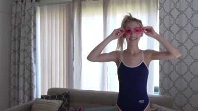 AMWF, Swimwear and ponytail are good on a petite cute girl !