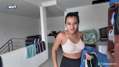 Hot Latina with flawless arse worships youthful guys rigid cock.