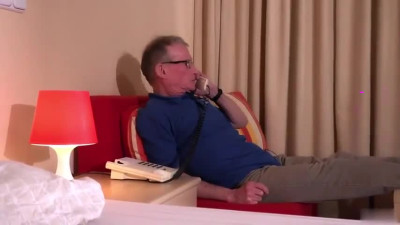 Oldman John fuck beautiful blonde from room service