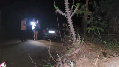 Sharing short and young hot wife with stranger BBC on the street INTERRACIAL