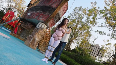 Chinese Girl outdoor exhibitionism BDSM Training 93