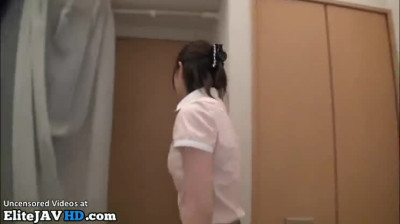 Japanese young flexible gymnast has fun getting toyed
