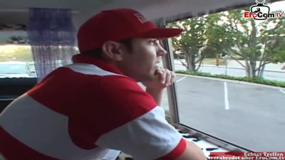 Petite blonde cheerleader teen picked up for sex in a car