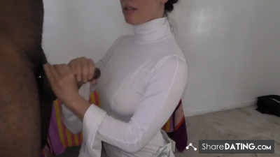 Leias Messy Mouth After Intense Cock Sucking