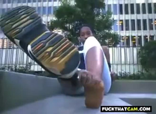 West Indies Negress shows her Big Black Feet and Soles