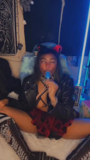 Emo girl eats sucks and uses it