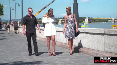 BDSM anal public babe fucked and jizzed in front of voyeurs