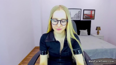 Small tits amateur blonde beauty on webcam