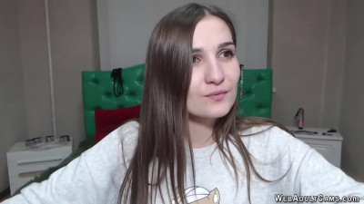 Cute small tits amateur babe masturbating on webcam