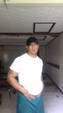 College teen stroking his thick cock