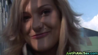 POV public slut with big boobs closeup fucked in office