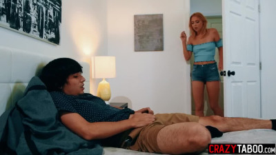 Stepmom fucked by a stepson after she caught him jerking off on stepsis