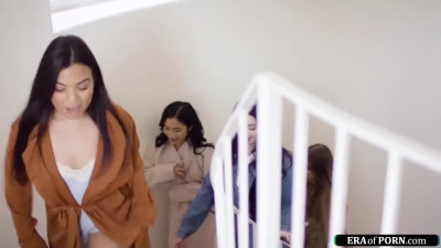 Guy almost caught fucking stepsis friend