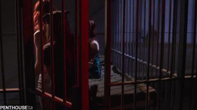 Jayden C and Karlie M inside a prison in a lesbian scene together