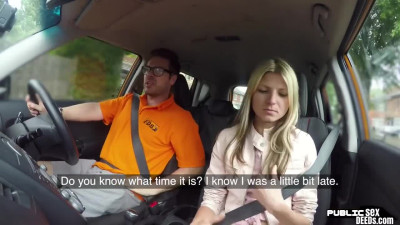 Car driving 19yo throats on cock in POV after driving class