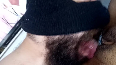 this dog licked my pussy very hard watching a naughty porn, nervous tongue made me ejaculate