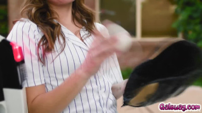 Katie Kush fucked by Siri Dahl with a baseball bat!