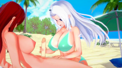 [Fairy Tail] Futa Erza Scarlet x Mirajane Strauss (3d hentai)