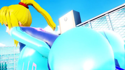 Imbapovi - Samus in Zero Suit - Water Filling Breast Expansion 1